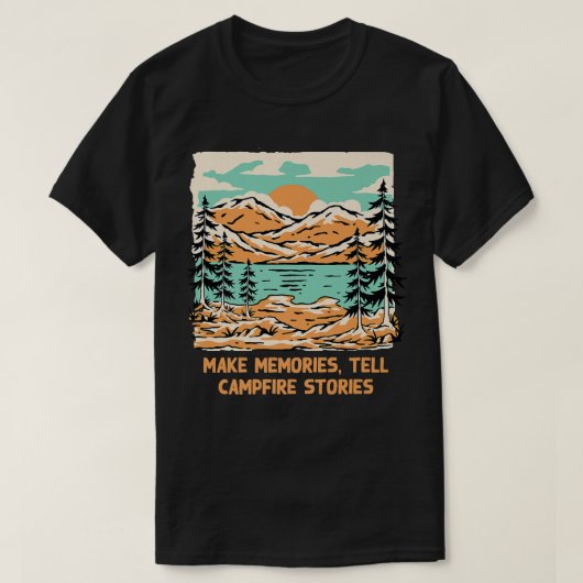 Erinnerungen erzählen Campfeuergeschichten Camping T-Shirt (Design vorne)