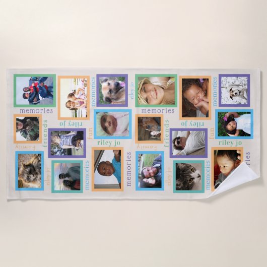 Erinnerungen Farbenfrohe Coole Sommerspass 18 Foto Strandtuch (Vorderseite)