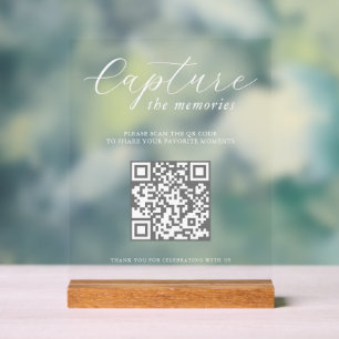 Erinnerungen Festhalten Hochzeitsfoto-QR-Code Acrylschild