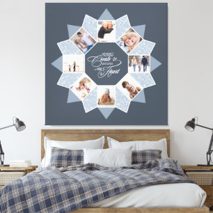 Erinnerungen Foto Collage Dusty Blue ID1016 Leinwanddruck