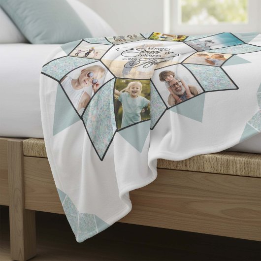 Erinnerungen Foto Collage Sea Glass ID1016 Fleecedecke