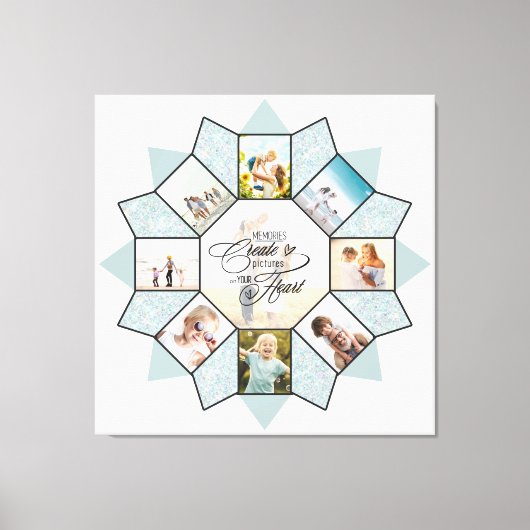 Erinnerungen Foto Collage Sea Glass ID1016 Leinwanddruck (Vorderseite)