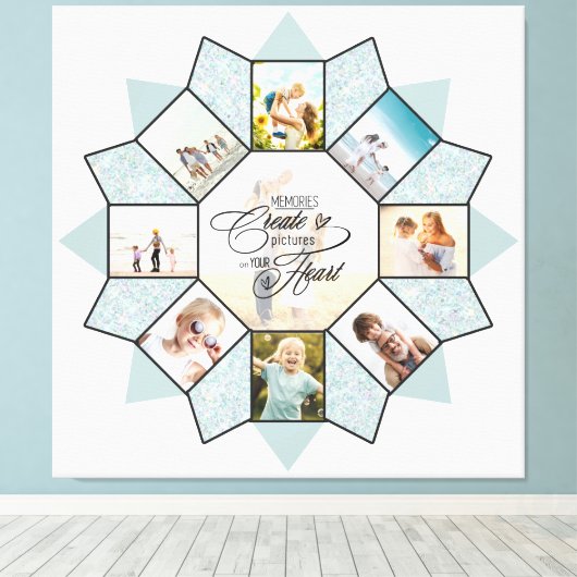 Erinnerungen Foto Collage Sea Glass ID1016 Leinwanddruck (Insitu (Holzboden))