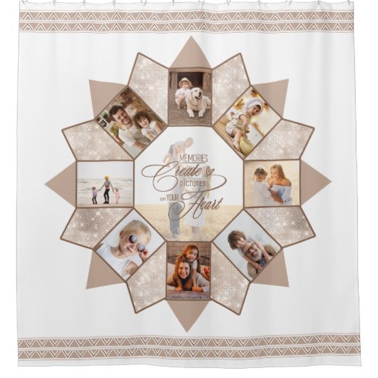 Erinnerungen FotoCollage Earth Tones ID1016 Duschvorhang (Vorderseite)