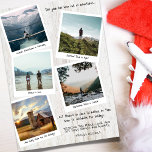 Erinnerungen für Reisen FotoCollage Weihnachten<br><div class="desc">Mit unserer Holiday Foto Collage Card können Sie das Wesentliche eines Jahres voller Abenteuer und Erinnerungen erleben. Diese einzigartige Karte verfügt über fünf viereckige Fotos, die sorgfältig vorbereitet wurden, um Ihre Lieblingsmomente aus der ganzen Welt zu präsentieren. Es ist die perfekte Wahl für diejenigen, die das Jahr lang auf der...</div>