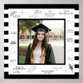 Erinnerungen für Schwarze Signaturen Abschluss Poster (Vorne)