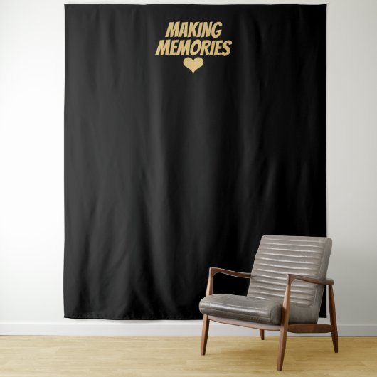 Erinnerungen Gold Black Wedding Foto Hintergrund Wandteppich (Beispiel)