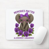 Erinnerungen Heimer's Awareness Lila Elephant Blum Mousepad (Mit Mouse)