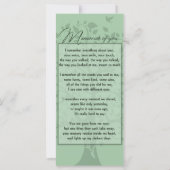 Erinnerungen Ihrer Gedenkkarte (Rückseite)