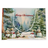 Erinnerungen im Frostwald: Schneemann & Pine Trees Große Geschenktüte (Vorderseite)
