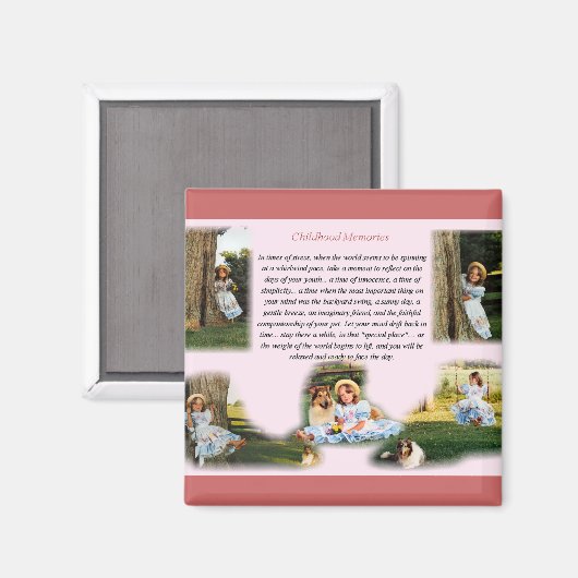 Erinnerungen im Kindesalter Magnet (Vorderseite/Rückseite)