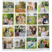 Erinnerungen in Bewegung: Anpassbare 16-FotoCollag Duschvorhang (Vorderseite)