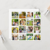 Erinnerungen in Bewegung: Anpassbare 16-FotoCollag Karte (Vorderseite/Rückseite Beispiel)