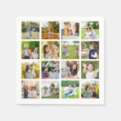 Erinnerungen in Bewegung: Anpassbare 16-FotoCollag Serviette (Vorderseite)