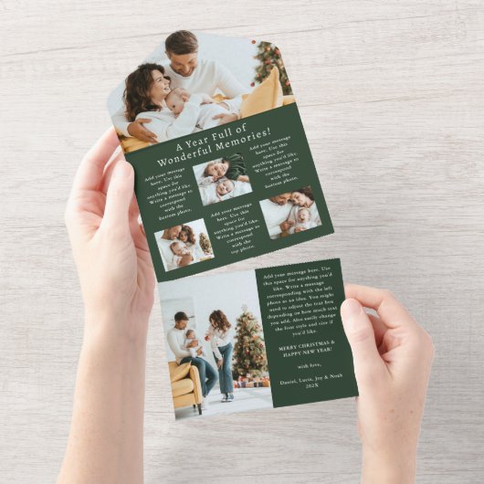 Erinnerungen Jahr im Review Foto Collage Holiday C All In One Einladung (Abreißen)