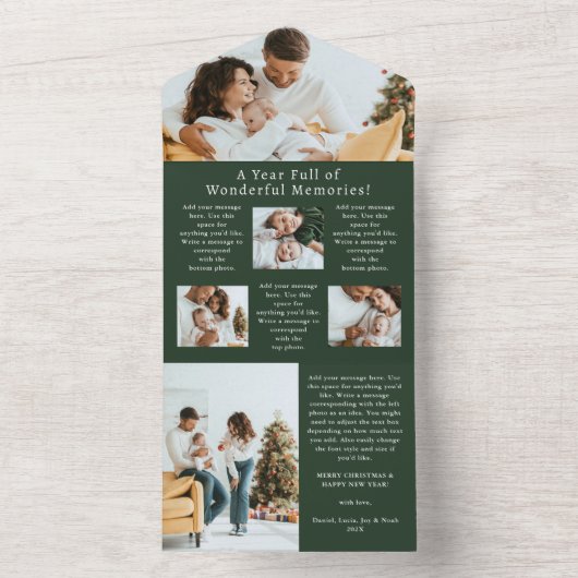 Erinnerungen Jahr im Review Foto Collage Holiday C All In One Einladung (Innen Boden)