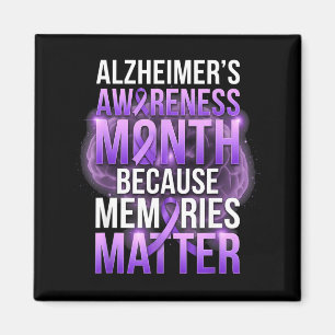 Erinnerungen lila Band Alzheimer-Bewusstseinsmonat Magnet