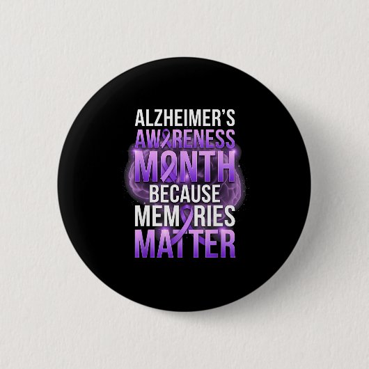 Erinnerungen lila Band Alzheimer-Monatsbewusstsein Button (Vorderseite)