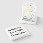 Erinnerungen Marble Stone Untersetzer (Seitenansicht)