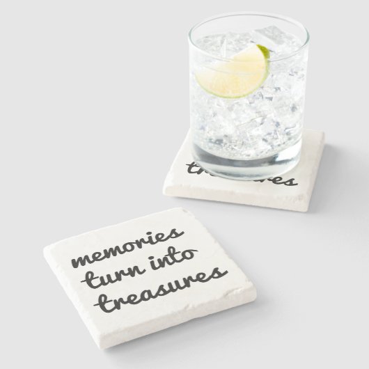 Erinnerungen Marble Stone Untersetzer (Seitenansicht)