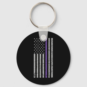 Erinnerungen Matter Alzheimer USA Flag Lila Strip Schlüsselanhänger