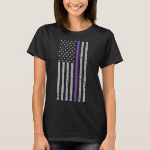 Erinnerungen Matter Alzheimer USA Flag Lila Strip T-Shirt
