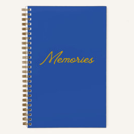 "Erinnerungen" Memory Journal in Blue & Gold Notizblock