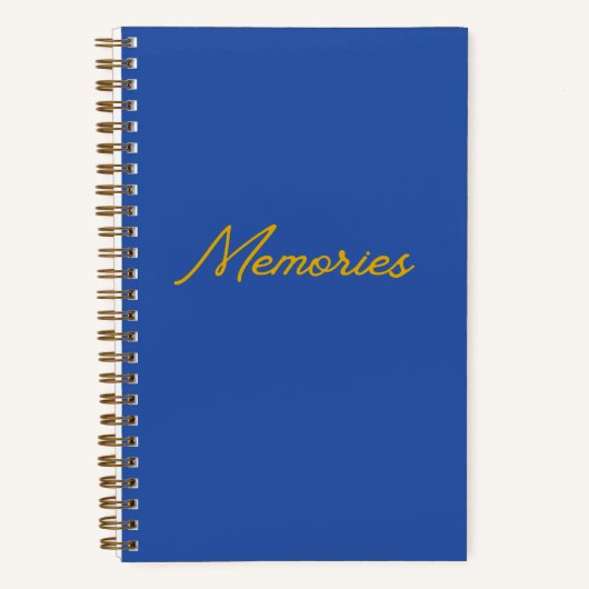 "Erinnerungen" Memory Journal in Blue & Gold Notizblock (Vorderseite)