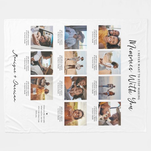 Erinnerungen mit Ihnen | 11 Fotocollage Keepake Fleecedecke (Vorderseite (Horizontal))