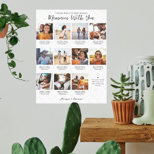 Erinnerungen mit Ihnen | 11 Fotocollage Keepake Leinwanddruck