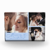 Erinnerungen mit Liebe gemacht Eisblaue Hochzeit Fotoblock (Vorderseite)