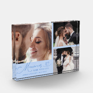 Erinnerungen mit Liebe gemacht Eisblaue Hochzeit Fotoblock