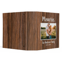 Erinnerungen Name Foto Brown Wood Scrapbook