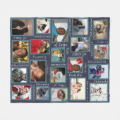 Erinnerungen Navy Blau Erstellen Sie Ihre 20 FotoC Fleecedecke (Vorderseite (Horizontal))