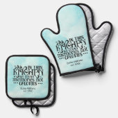 Erinnerungen Nicht kalorienblau Ofenhandschuh & Topflappen-Set (Vorderseite/Rückseite)
