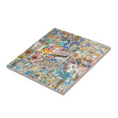 Erinnerungen. Park Güell. Großes Mosaik. Teil 1. Fliese (Seite)