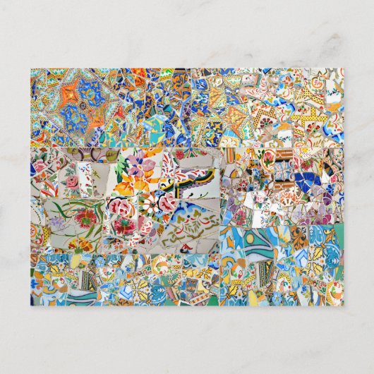 Erinnerungen. Park Güell. Großes Mosaik. Teil 1. Postkarte (Vorderseite)