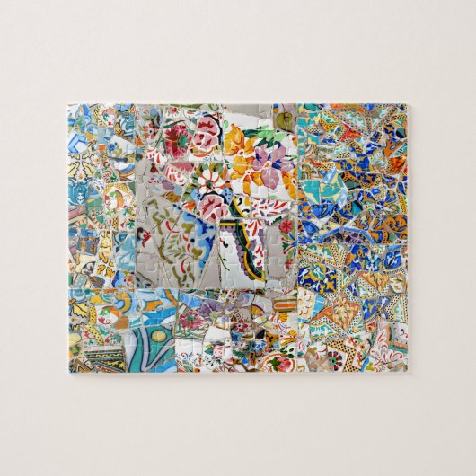 Erinnerungen. Park Güell. Großes Mosaik. Teil 1. Puzzle (Horizontal)