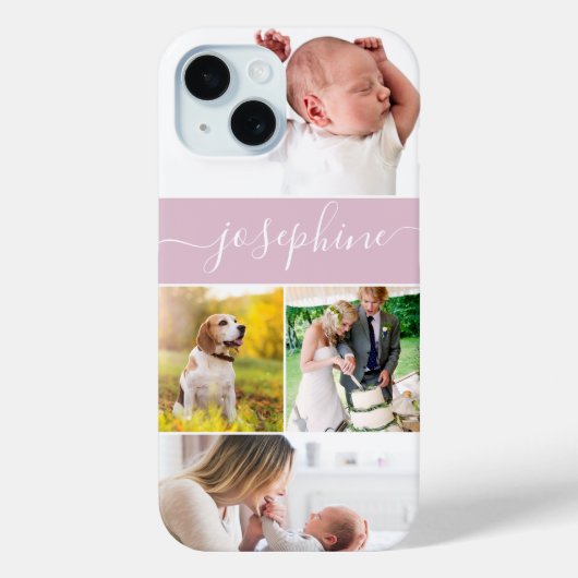 Erinnerungen personalisierter Name Skript pink Case-Mate iPhone Hülle (Rückseite)