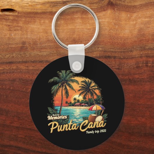 Erinnerungen Punta Cana Familienreise 2025 Schlüsselanhänger (Vorderseite)