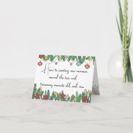 Erinnerungen rund um den Baum machen Feiertagskarte