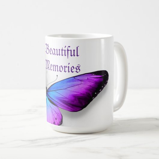 Erinnerungen Schmetterling-Tasse Kaffeetasse (VorderseiteRechts)