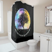 Erinnerungen sind farbenfrohe, kosmische Bäume Duschvorhang (Beispiel)
