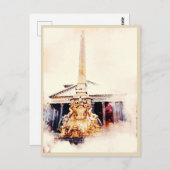 Erinnerungen von Rom: Pantheon Postkarte (Vorne/Hinten)