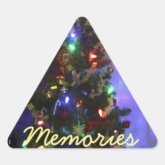 Erinnerungen Weihnachtsbaumsticker von RoseWrits Dreieckiger Aufkleber (Vorderseite)