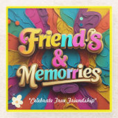 "Erinnerungen zum Vermögen" Glasuntersetzer (Vorderseite)