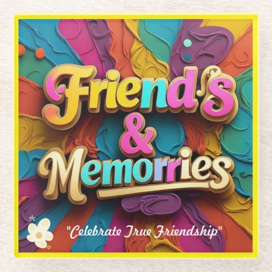 "Erinnerungen zum Vermögen" Glasuntersetzer (Vorderseite)