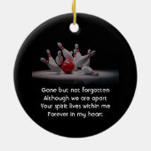 Erinnerungs-Andenken Bowling-Kugel Keramik Ornament (Hinten)