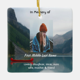Erinnerungs-Andenken-Wilderness-Lake-Canoe Keramikornament