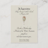 Erinnerungs-heilige Karte Jungfrau-Mary-Mutter (Rückseite)